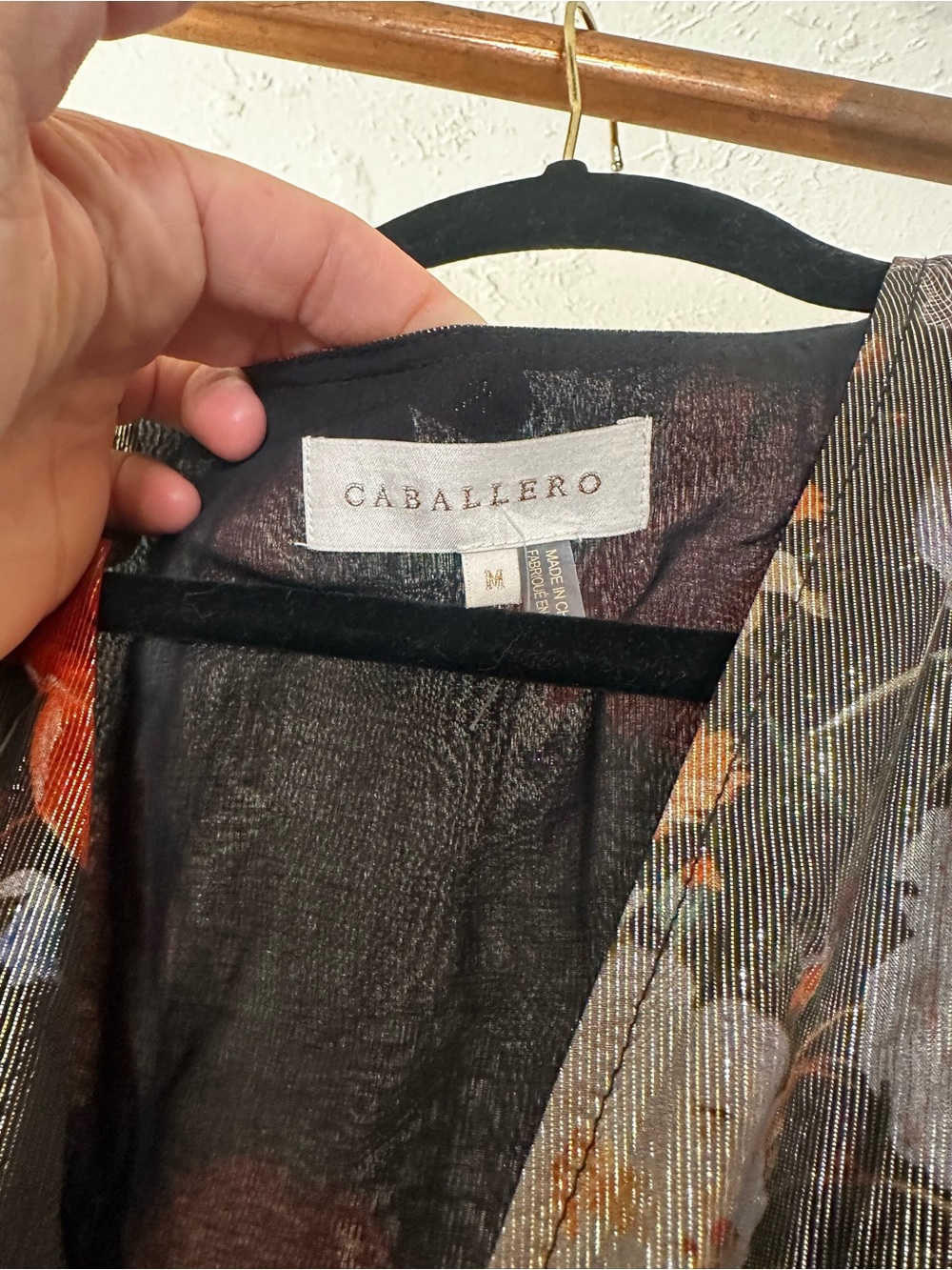CABALLERO Floral Metallic Black MAXI DRESS - Picture 2 of 4